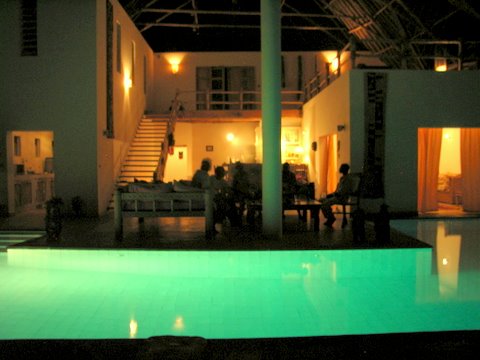 swimming pool by night