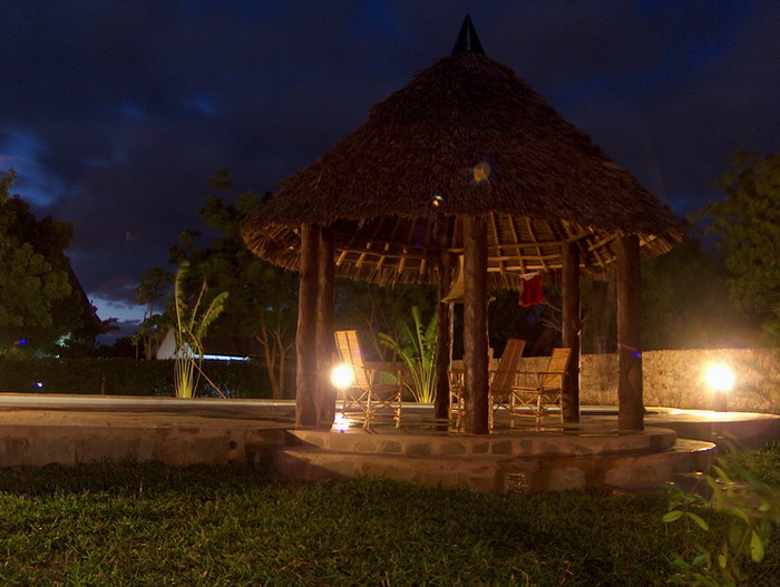 pool shade at night