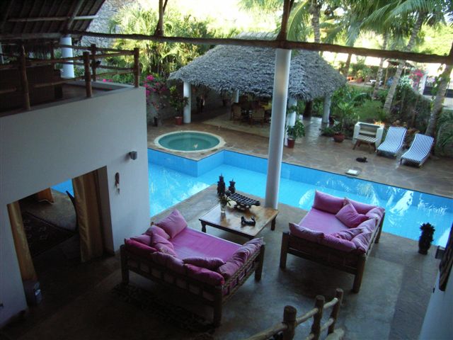 from upstairs
