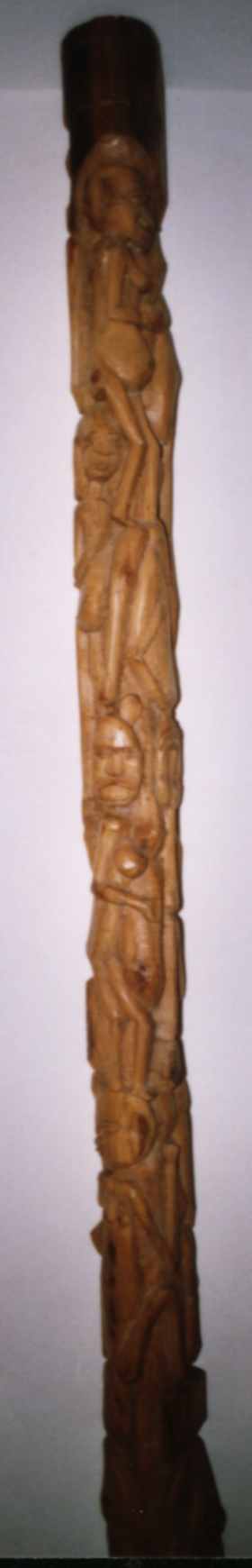 Hand Carved Wood Polls In The Lobby